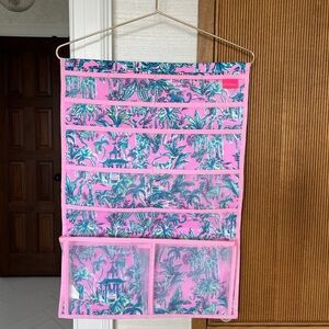 Lilly Pulitzer Pink/blue/teal hanging jewelry/accessory organizer